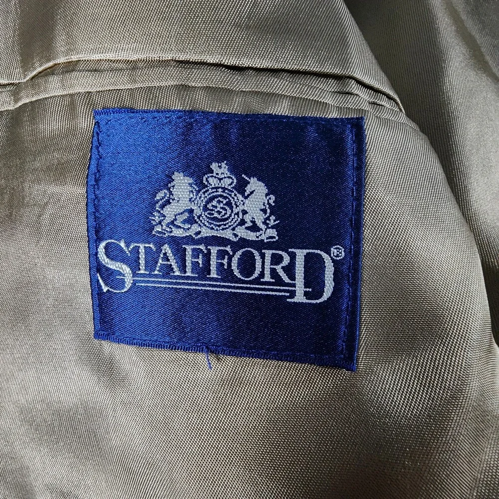 VTG Stafford‎ USA 44S Purple Hopsack Gold Button Men's Blazer Jacket Sport Coat
